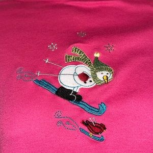 M & C Sportswear snowman Christmas top.  Size L